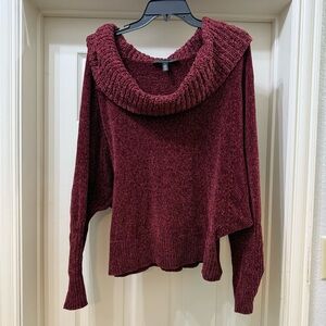 White House Black Market Maroon Cowl Neck Sweater